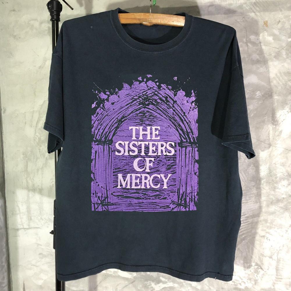 Унисекс Черная Хлопковая Футболка Группы The Sisters of Mercy Полный Размер S-5XL Унисекс Футболка