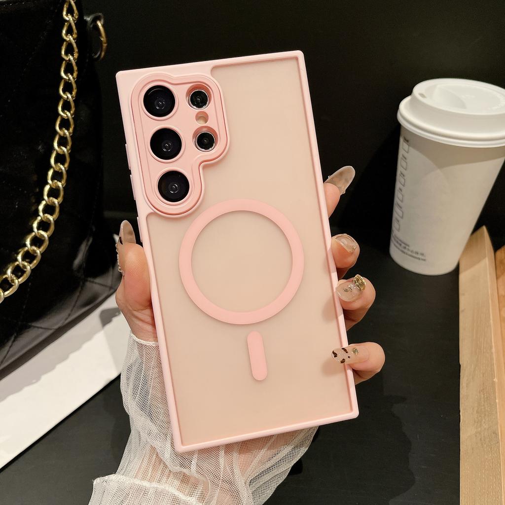Suitable for Samsung S25ultra Skin Sensitive Magnetic Suction Mobile Phone Case S24plus Matte S23 Lens Film Full Inclusive Protective Case