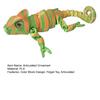 3D Printed Lizard Figurine Articulated Chameleon Lizard with Movable Joints Flexible Lizard Fidget Toy for Kids Gift Home Desk Decor