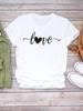 (Asian Size) Women Love Letter Cute Trend 90s Short Sleeve Fashion Print Lady Tee Top Clothing Casual Tshirt Female Graphic T-shirts