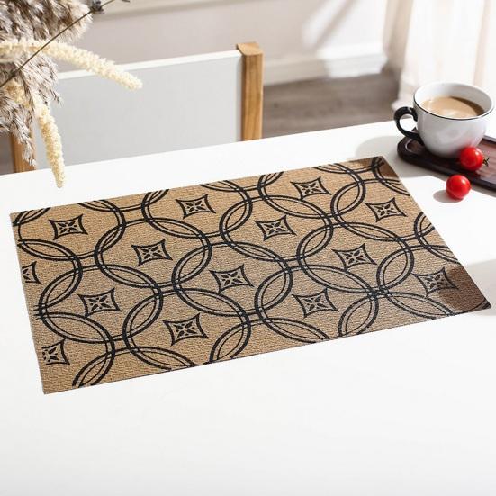 Винтажный коврик для столовых приборов, термостойкий нескользящий ПВХ, теплоизоляция, прямоугольный защитный коврик для обеденного стола, декоративный коврик, кухонные принадлежности