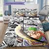 Roronoa Zoro Pattern Bedding Quilt Set Quilt Cover Pillowcase Home Birthday Gift(1 * duvet cover + 2 * pillowcase, without core)