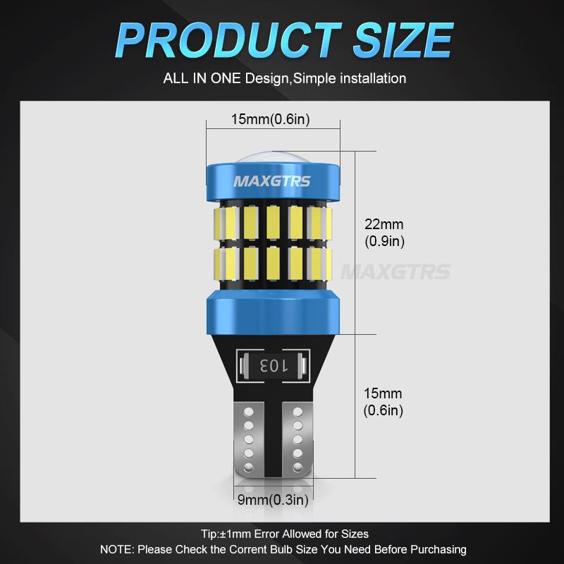 MAXGTRS 2 шт. T15 W16W 921 912 Светодиод 4014+3030 6000K Белый Красный Желтый Светодиод Задний Ход Автомобиля Задний Ход Canbus Поворотник