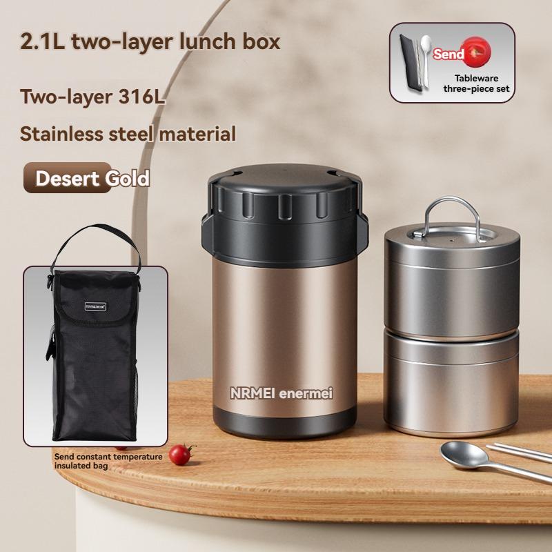 3.2L Термоконтейнер для ланча Bento многофункциональный Горячая еда Нержавеющая сталь Многослойный Отдельный Контейнер Посуда Коробка Набор