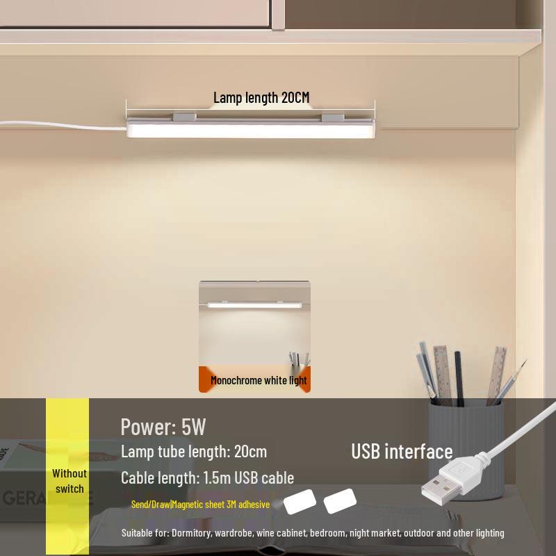 Eye-Protective USB Study Lamp - Magnetic Night Light for Desk & Bedroom