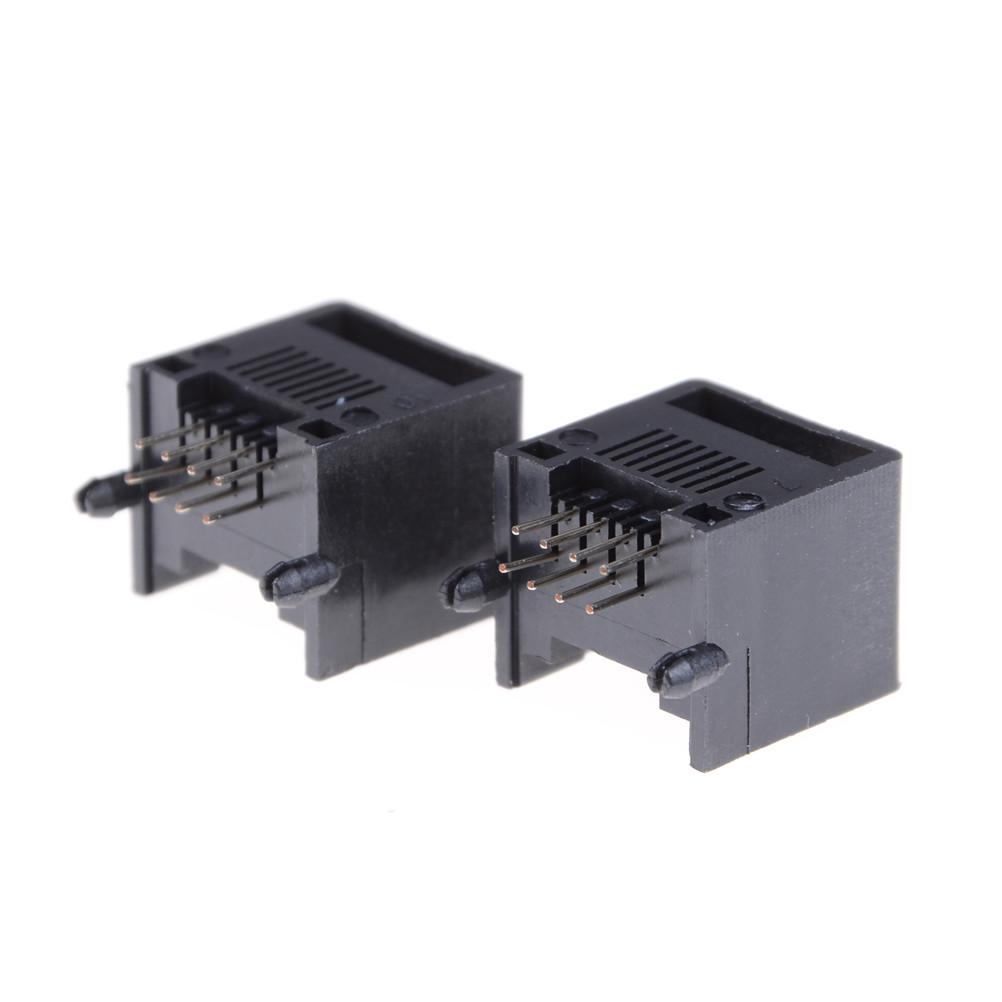 10 шт./лот RJ45 8P8C Компьютерная Сетевая Розетка для Печатной Платы Черная, Серая