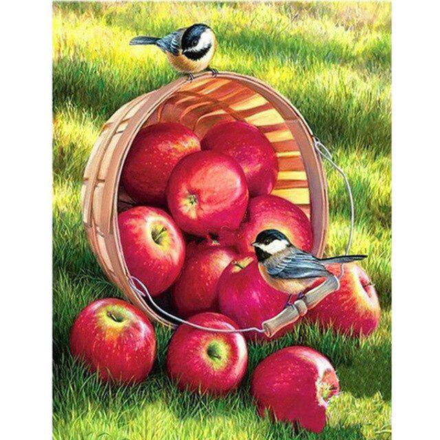 DIY 5D Diamond Painting Fruit Cross Stitch Mosaic Diamond Embroidery Full Round Picture of Rhinestone Kitchen Home Decor