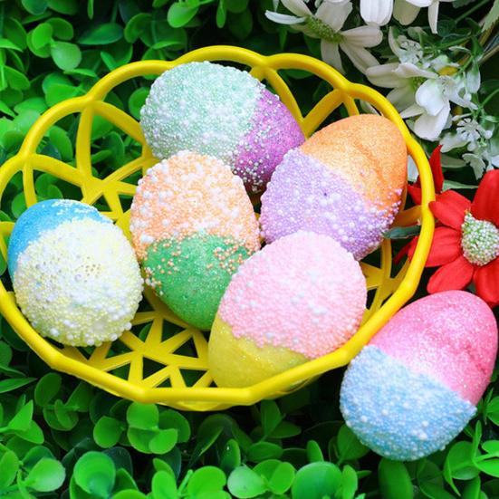 1 Набор Искусственное Пасхальное Яйцо Яркий Праздничный Штрих Пенополистирол Красивое Имитационное Пасхальное Яйцо для Вечеринки