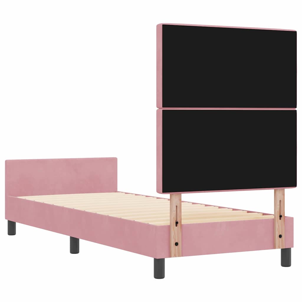 Boxspring Bed with Headboard Pink 80 x 200 cm Velvet