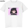 Men Short Sleeve T-shirt Sad Girl Retro Japanese Anime Vaporwave Funny T-shirt Novelty
