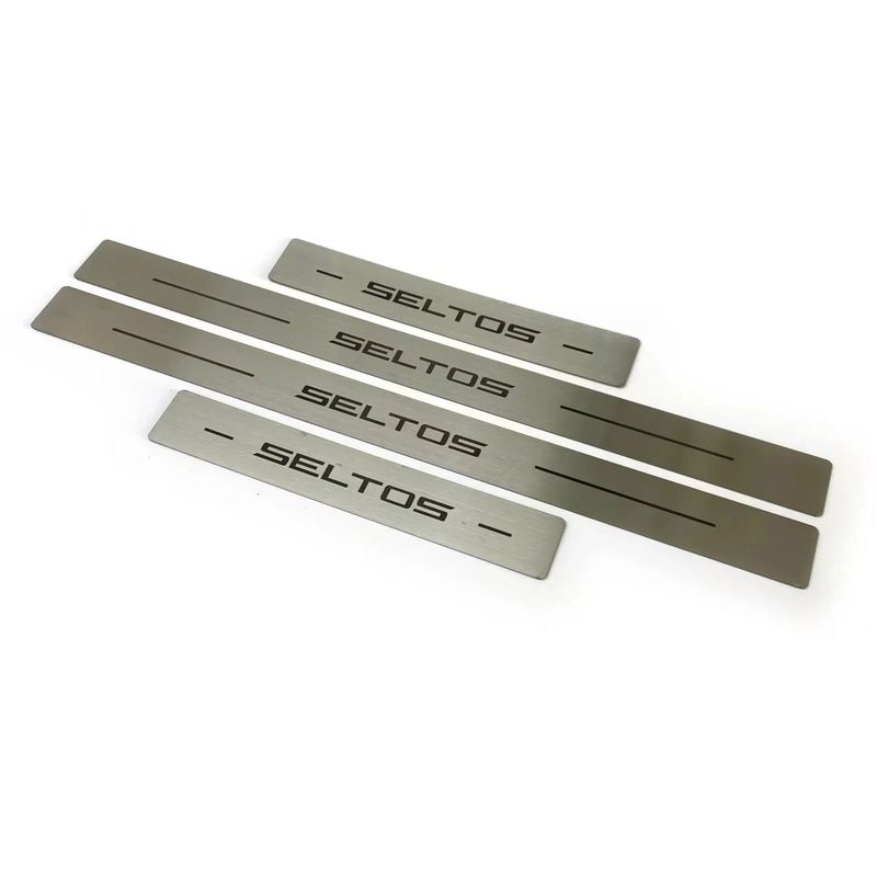 For Kia Seltos 2024 Car Door Sill Cover Scuff Plate Threshold Protector Trims Sticker Car Styling Accessory