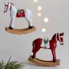 Christmas Hanging Horse Figurines Resin Rocking White Horse Ornament Eye-catching Festive Atmosphere Decorations