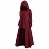 Winter Womens Fashion Hooded Plus Size Vintage Cloak High Low Sweater Blouse Long Tops