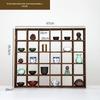 Wall-Mounted Solid Wood Curio Display Shelf – Grid Storage Rack for Teacups & Master Cups