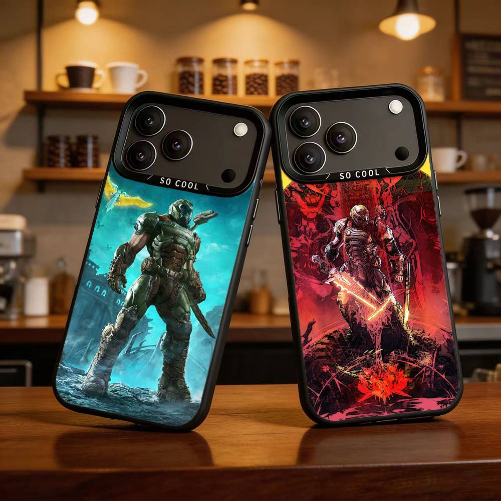 G-Game D-doom Phone Case For iPhone 17,16,15,14,13,12,Pro MAX Black Matte Shockproof Cover