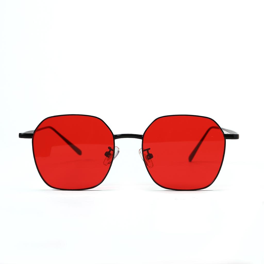 Очки 30011 Текстурированные полигональные солнцезащитные очки в металлической оправе, квадратные ретро-солнцезащитные очки для женщин