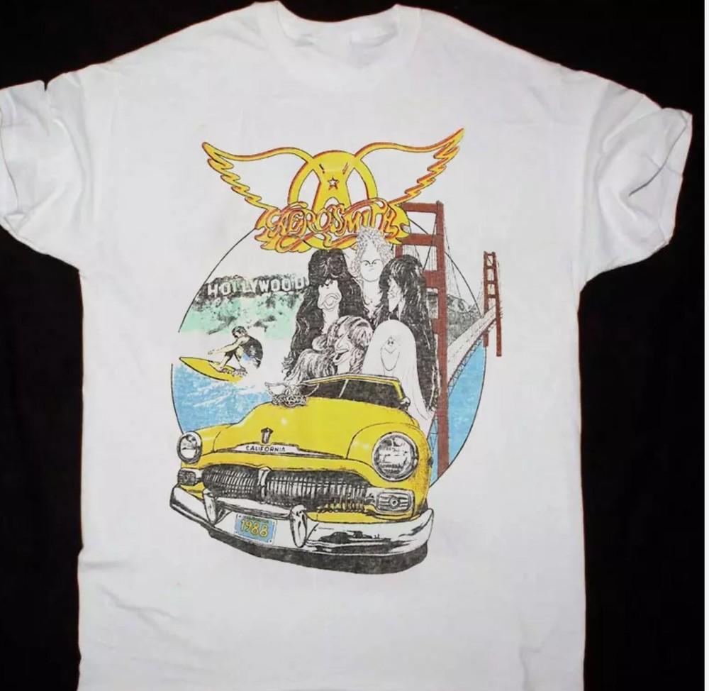 Винтажная футболка Aerosmith 1988 года, подарок фанату, белая, все размеры