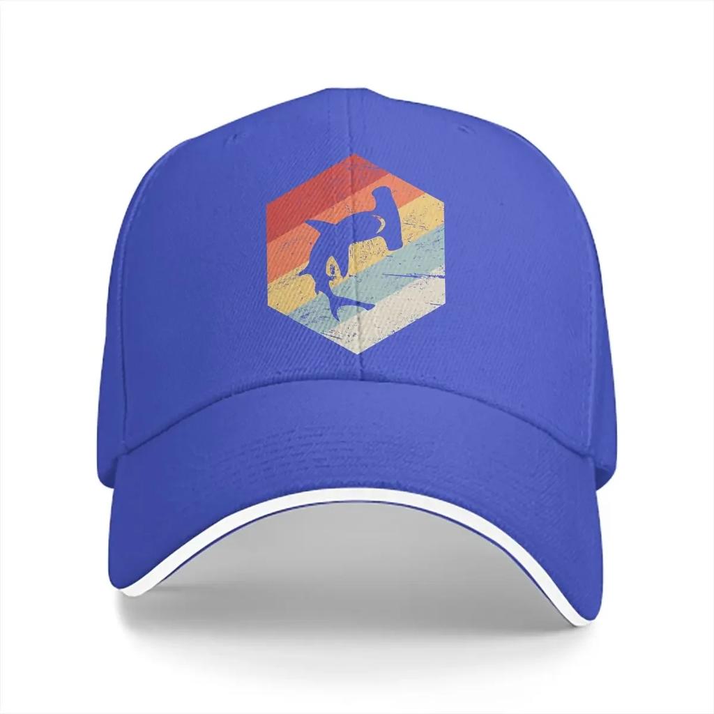 Retro 70s Hammerhead Shark Icon Men Baseball Caps Peaked Cap Sun Shade Windproof Hat Animal One Hundred Fish