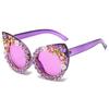 Sunglasses Personalized Diamond Cat Eye Sunglasses Versatile Street Sunglasses Women