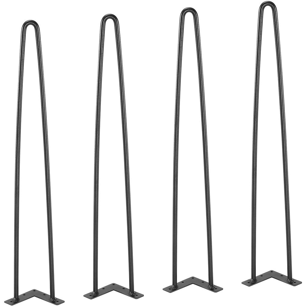 711.2MM Hairpin Furniture Legs, Metal Home DIY Projects for Nightstand, Coffee Table, Desk, 226.8KG Load Capacity with Rubber Floor Protectors, Metal