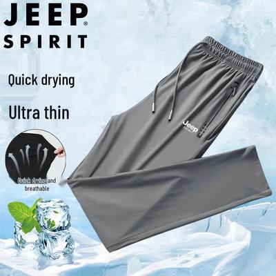 JEEP SPIRIT Мужские быстросохнущие повседневные и спортивные брюки из ледяного шелка