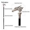 White Luxury Dragon Head Walking Cane Fashion Decorative Walking Stick Gentleman Elegant Cosplay Cane Knob Crosier 93cm