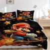 3 шт. Постельное белье с принтом Super Mario, Мягкий и удобный пододеяльник для спальни, гостевой комнаты (1 Пододеяльник + 2 Наволочки, Наполнитель для подушек N