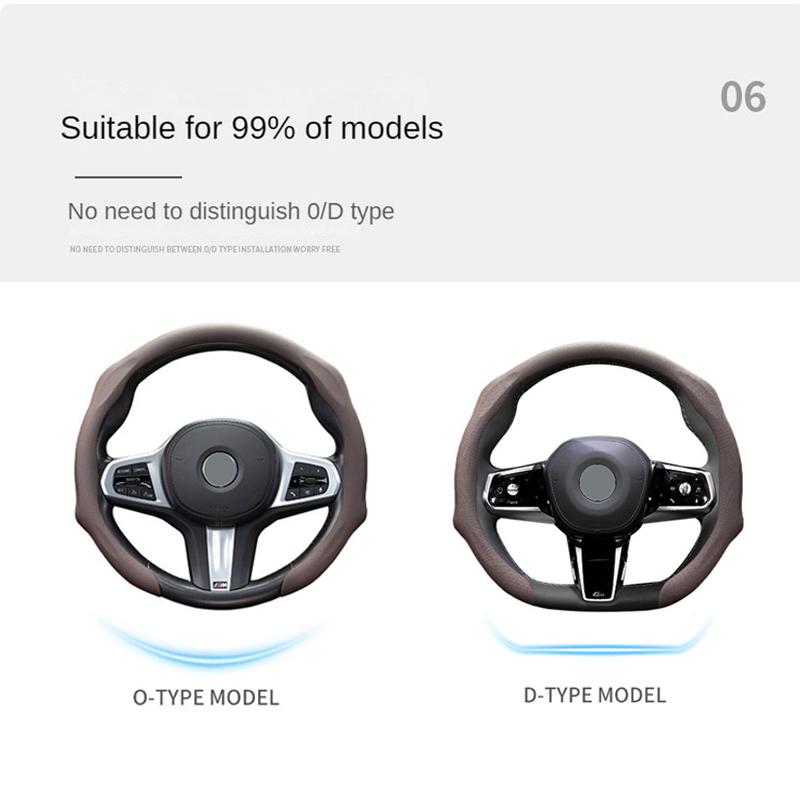BBKB9 New Suede Non-slip Car Steering Wheel Cover For BMW 1 2 3 4 5 6 7 Series X1 X3 X4 X5 X6 X7 F10 F20 F30 G20 G30 G01 F15 F16 G02
