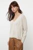 Women's Elegance Style Sweater Beige Soft Textured Openwork Hole Knitwear Sweater
