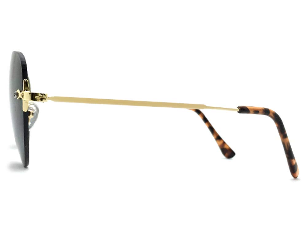 ДВУХТОЧЕЧНЫЕ БЕЗОБОДКОВЫЕ СОЛНЦЕЗАЩИТНЫЕ ОЧКИ БОСТОН точечные безободковые Бостон ЗОЛОТОЙ ДЫМЧАТЫЙ (Двое солнцезащитных очков) ×