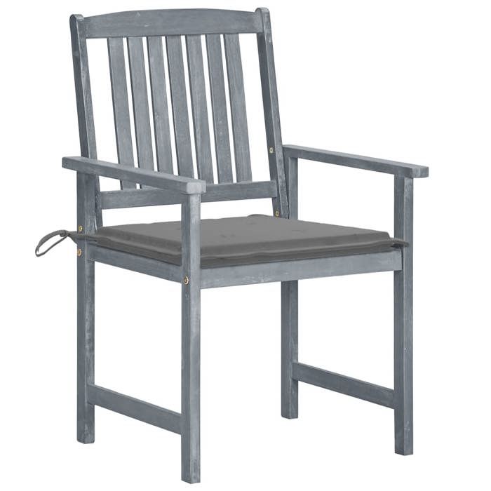 Maison Exclusive - Chaises de jardin et coussins lot de 8 Bois acacia solide Gris