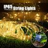 LED Solar String Lights Garden Waterproof Tube Rope Lamp Christmas Garland Fairy Lights For Outdoor Holiday Decoration Lighting