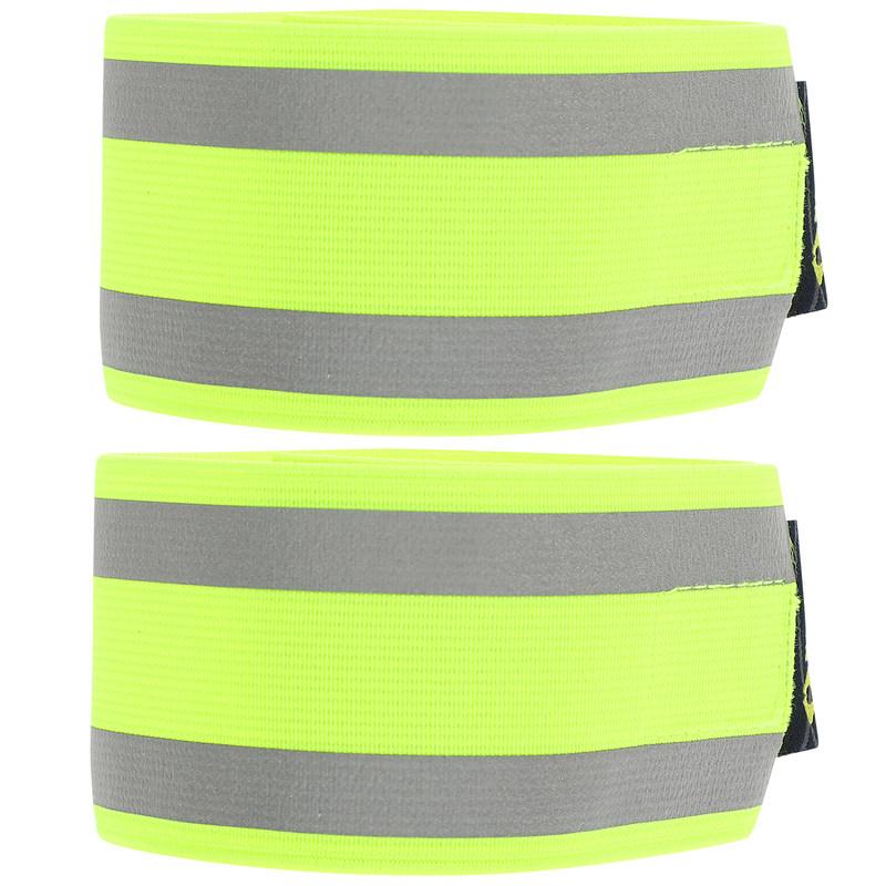 2Pcs Reflective Leg Strap Outdoor Safety Band Adjustable Running Wristband High Visibility Fluorescent Bracelets Cycling