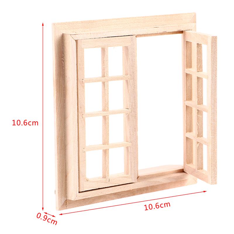 1шт 1:12 Кукольный домик Сделай сам Двери Окна Мебель Миниатюры Деревянные Аксессуары Игрушка для ролевых игр для детей