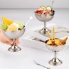 304 Stainless Steel Dessert Cup Durable Ice Cream Cup Bar Silver Yogurt Pudding Fruit Cup Retro Salad Bowl Restaurant Accessories