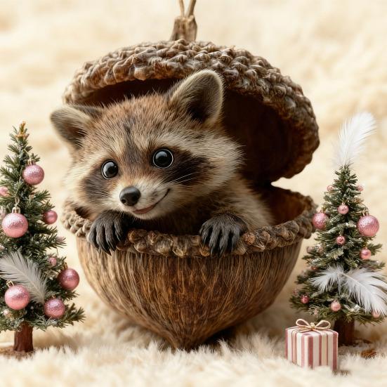 Лесные животные Желудь Украшения 2D Акрил Шишка Животное Подвеска на Рождественскую елку Уютное Лесное Рождественское украшение для Домашнего Декора