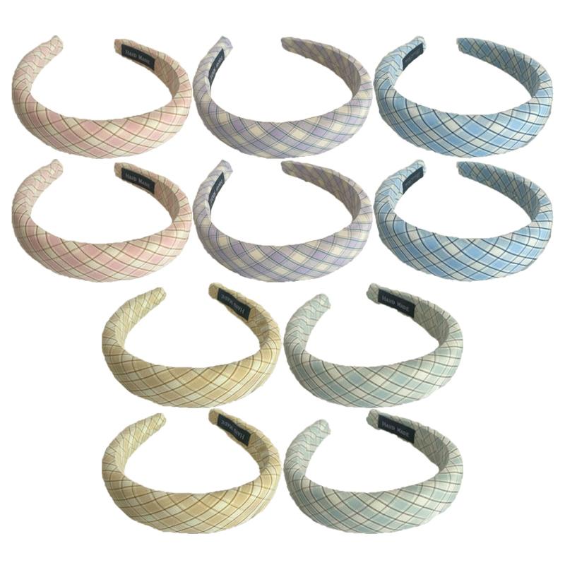 Cloth Plaid Sweet Headband Women's Korean Fashion Fresh Hair Band Outdoor Hair Accessories
