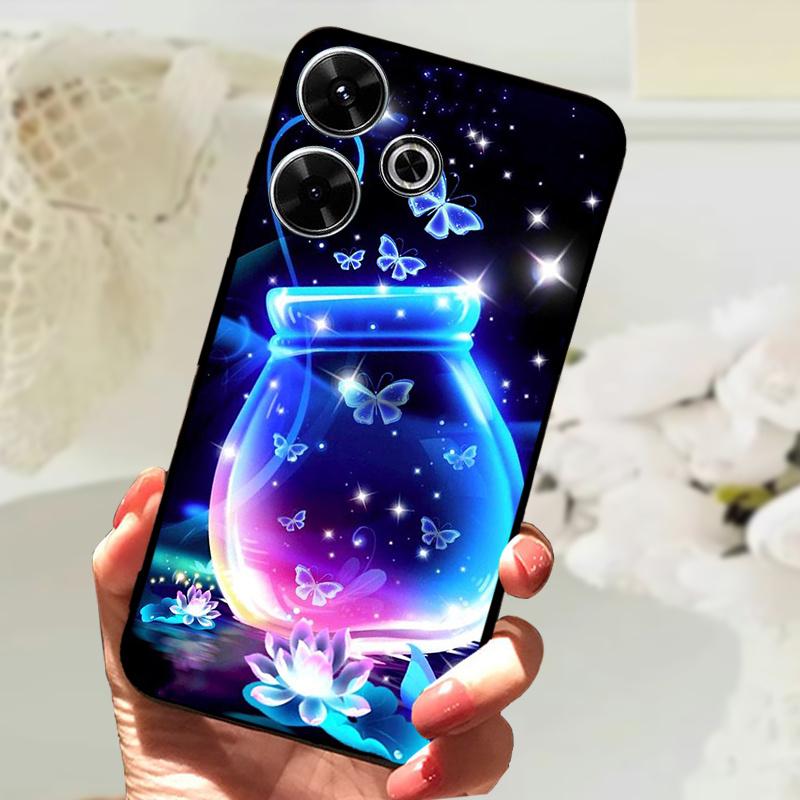 Чехол для Xiaomi Redmi 13 Модный Рисунок Матовое Покрытие Мягкий Силикон ТПУ Чехол для Телефона Для Xiaomi Poco M6 4G Ударопрочный Корпус Fundas