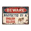 [ WellCraft ] Dog Beware Protected By A Borzoi Metal Sign Tin Poster Home Decor Bar Wall Art Painting 20*30 CM Sizer DB-12
