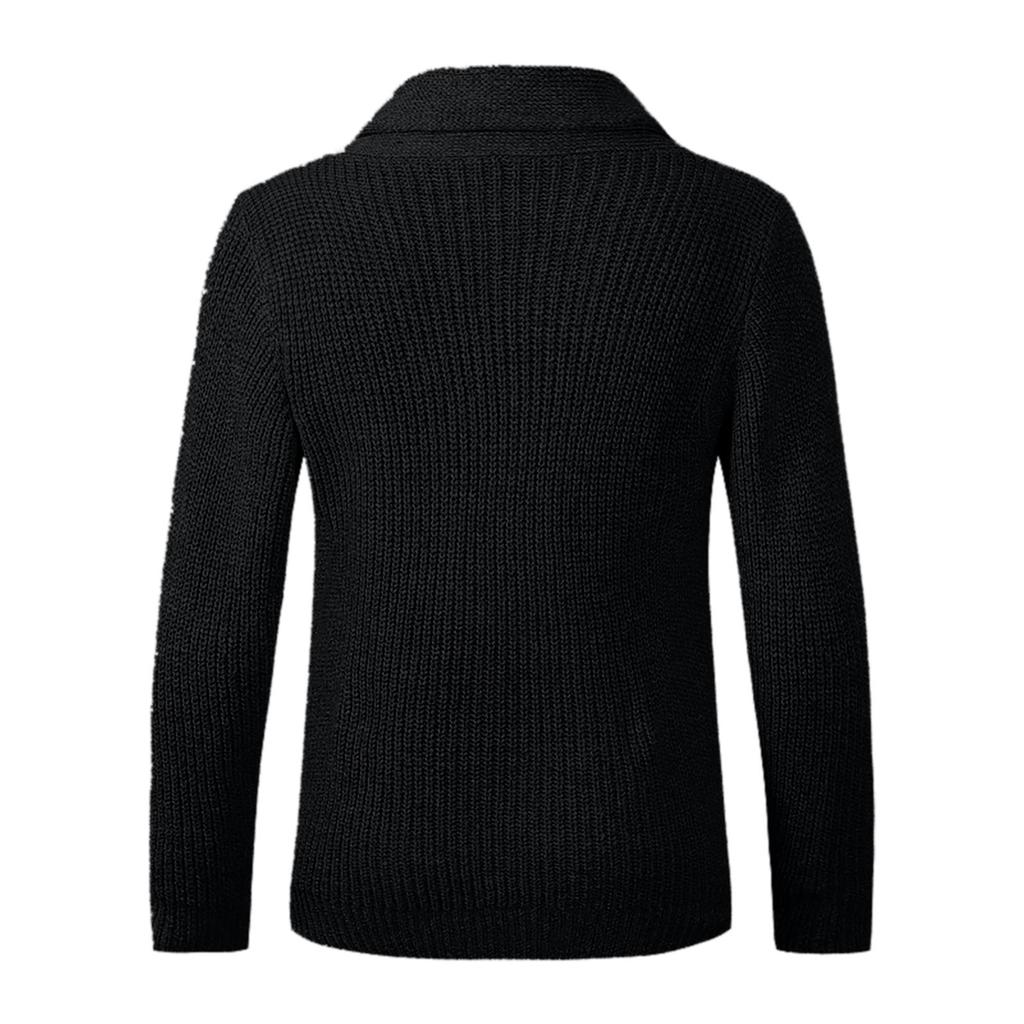 Осенне-зимняя мужская мода Свободный кардиган Теплая куртка с лацканами Свитер