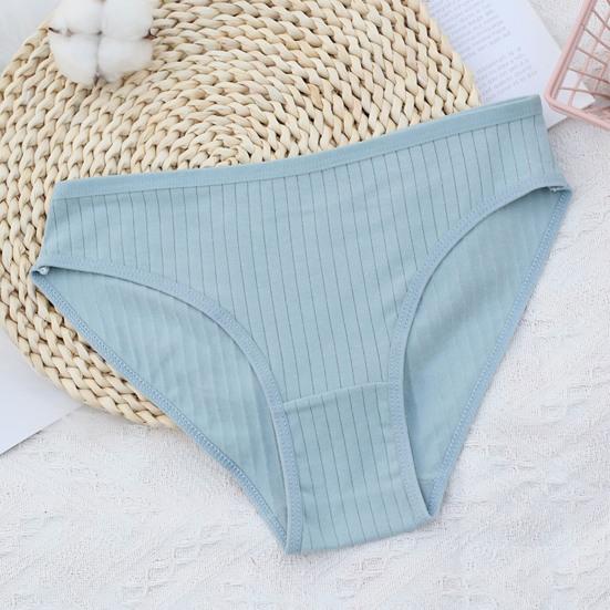 Женское хлопковое нижнее белье женские ребристые полосатые трусики дышащие плюс эластичные трусики