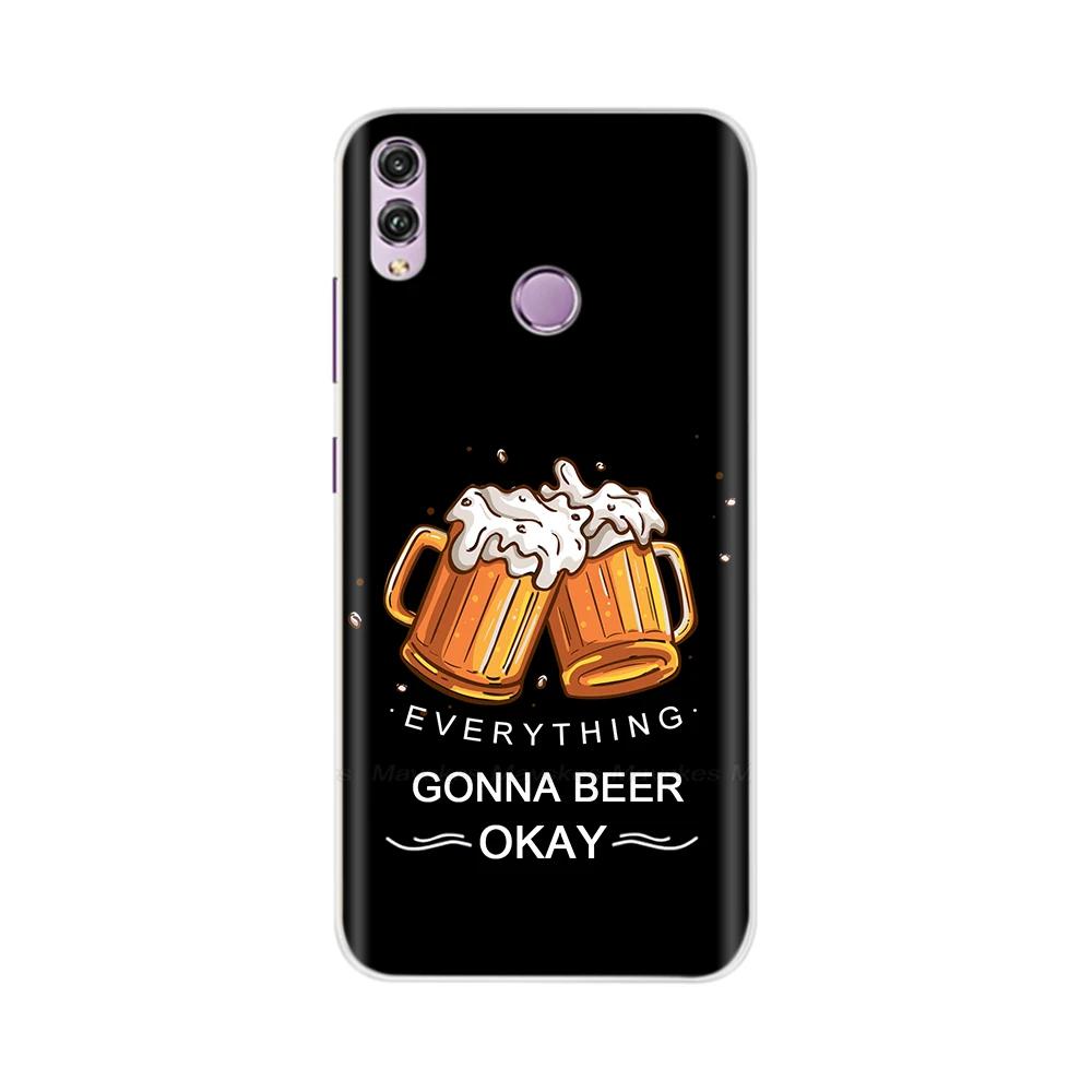 Чехол для Honor 8X Модный Прозрачный Цветной Мягкий Задняя Крышка Телефона Для Huawei Honor 8X Силиконовый Funda Бамперы Оболочки для Honor 8X