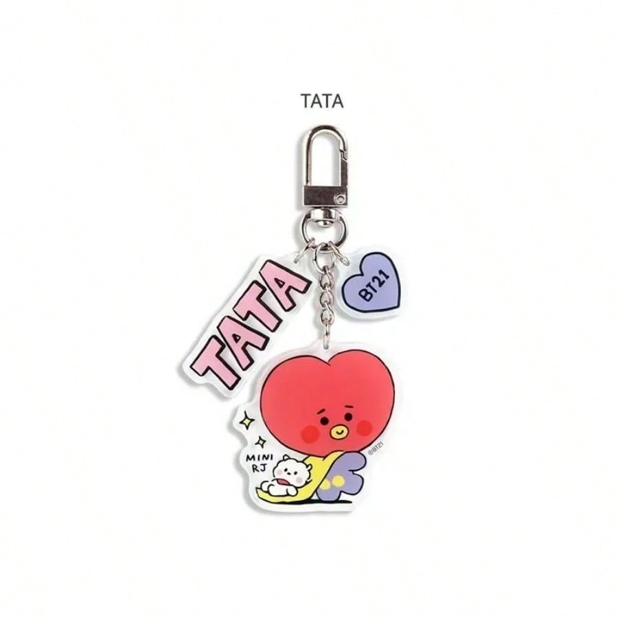 LINE FRIENDS BT21 Аниме K-pop и Мультфильмы Красивые Брелоки и Плюшевые Игрушки Милые RJ Tata и Koya Акриловые Брелоки для Рюкзака