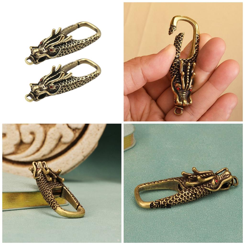 Set of 2 Dragon Keyring Charm Metal Key Holder Car Key Accessory Bag Pendant Jewelry Craft Supplies for Men and Women