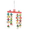 Bird Block Chewing Toy Colorful Food Grade Wooden Bird Cage Hanging Toy for Medium Large Parrots