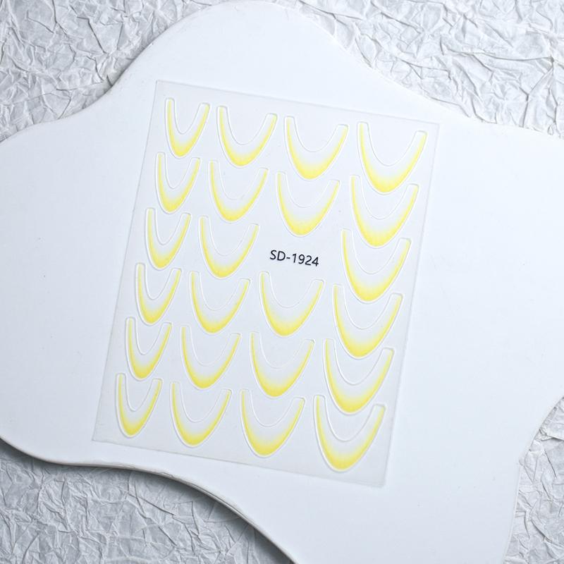 Французские линии 3D наклейки для ногтей розовые, красные, черные, зеленые, оранжевые Y2K самоклеящиеся слайдеры маникюр Y2K французский нейл-арт декоративная наклейка