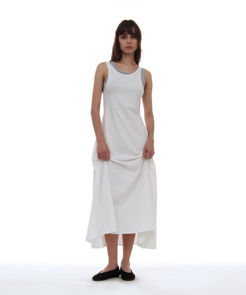 Partimento Woman Pwc Overlay Sleeveless Maxi Dress_White