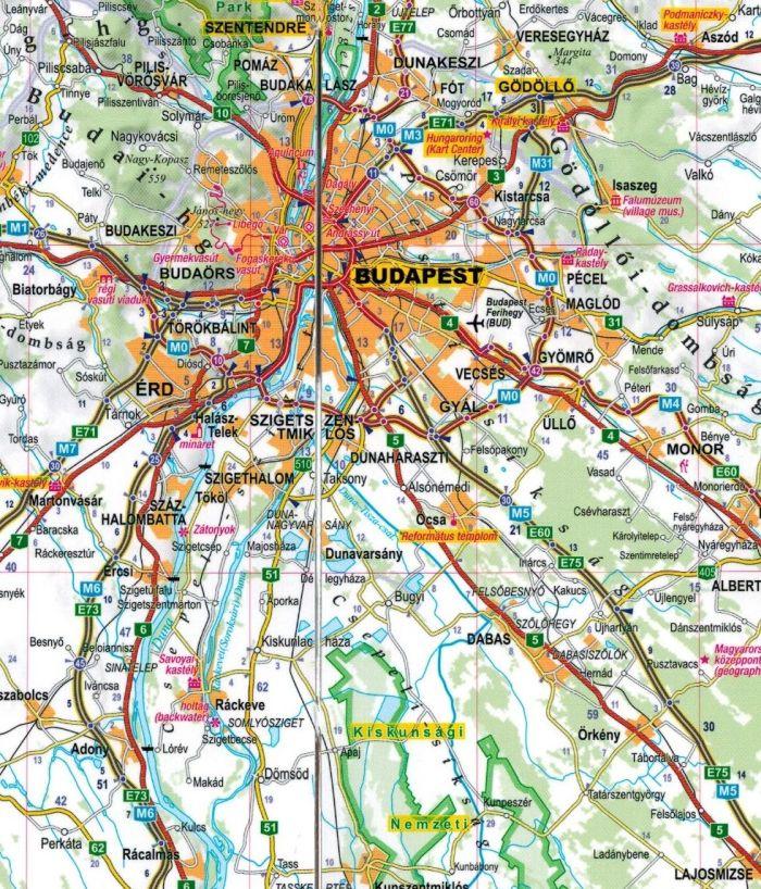 Węgry 1:520 000. Laminowana Mapa Samochodowo-Turystyczna. Wyd. 2024. Expressmap