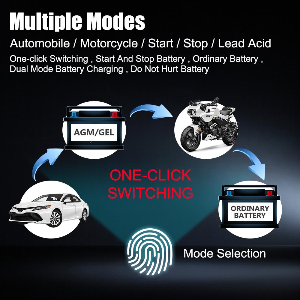 12 В 10 А интеллектуальное быстрое зарядное устройство для автомобиля, мотоцикла, аккумулятора, автоматический импульсный ремонт, цифровой ЖК-дисплей, автоматическое умное быстрое зарядное устройство
