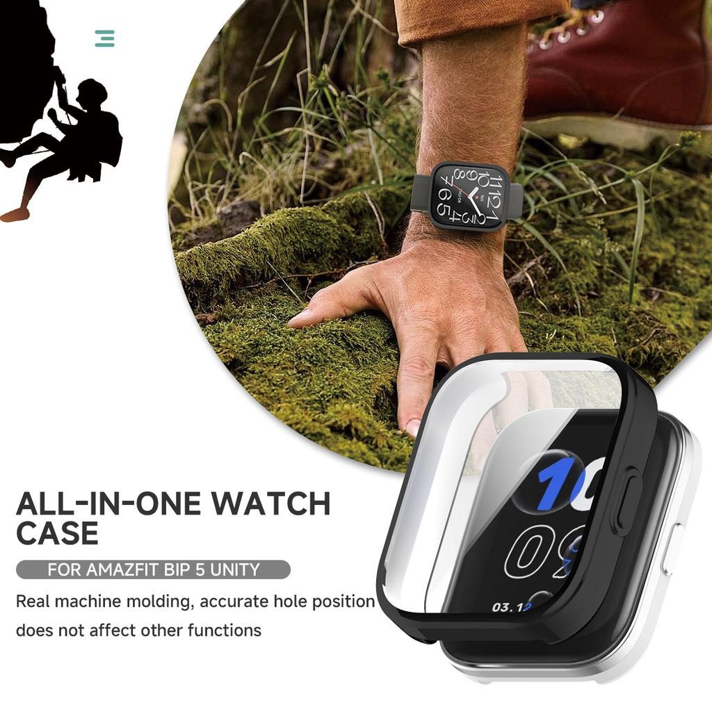 Чехол-защита экрана из ТПУ для умных часов Amazfit Bip 5 Unity, Защитный корпус с полным покрытием для аксессуаров Amazfit Bip5 Unity